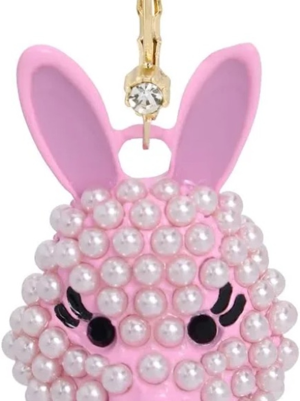 Betsey Johnson Pink Pearl Easter Bunny  Earrings